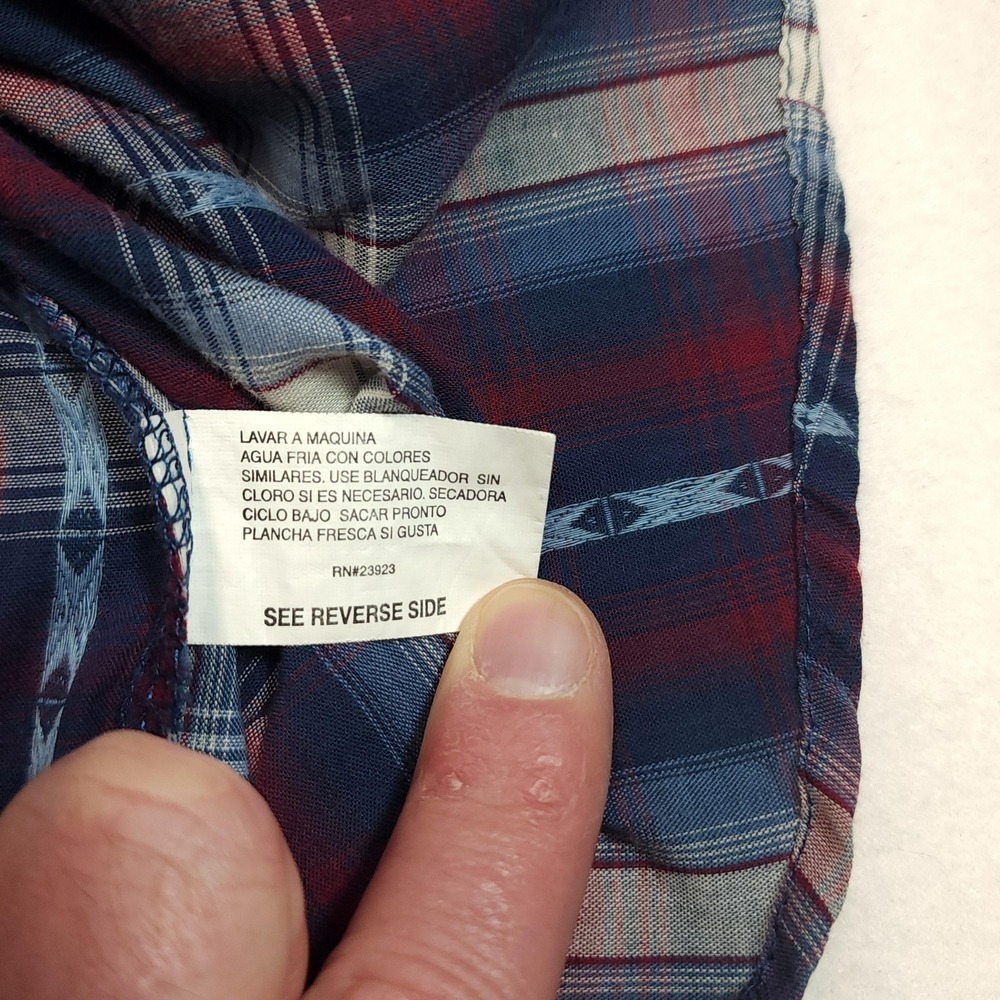 Canyon Guide Outfitters Shirt Mens 2XL Blue Plaid Short Sleeve Western Snap - Picture 6 of 9